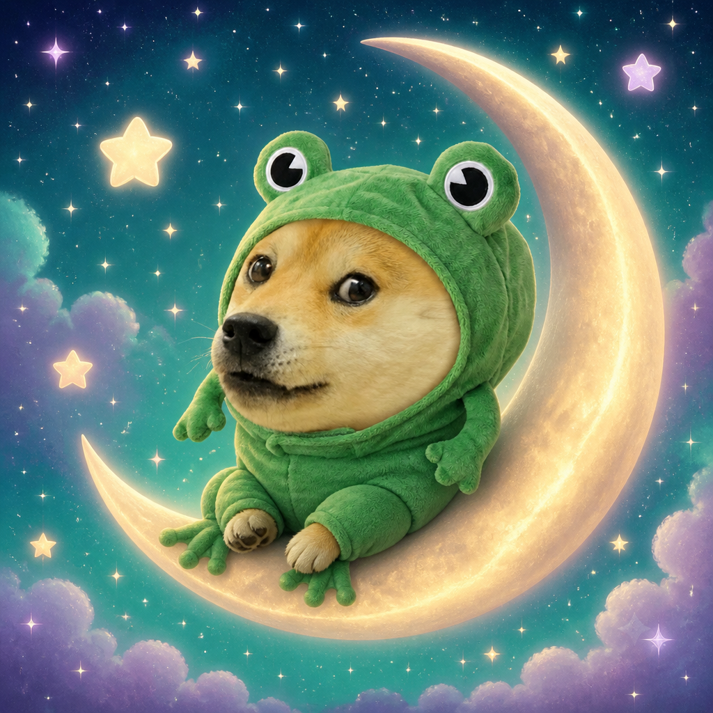 FROGE on the moon meme